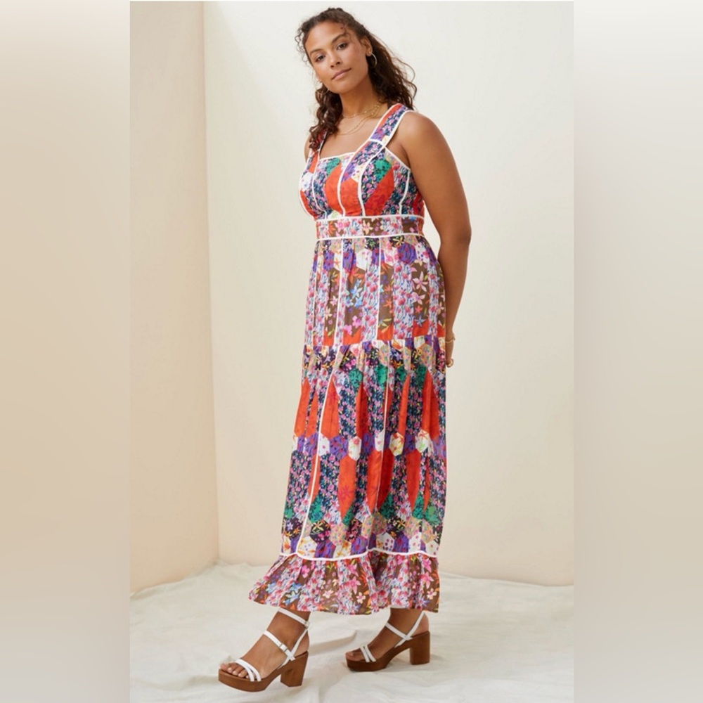 Anthropologie Square Neck Maxi Dress